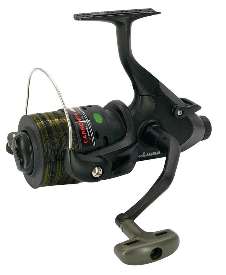 New Okuma Carbonite I 40 CBF-140 Baitfeeder Reel Inc 15lb Line &