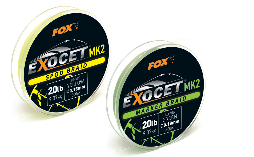 Exocet MK2 Spod & Marker Braid - 0.18mm/20lb x300m Spod -Yellow